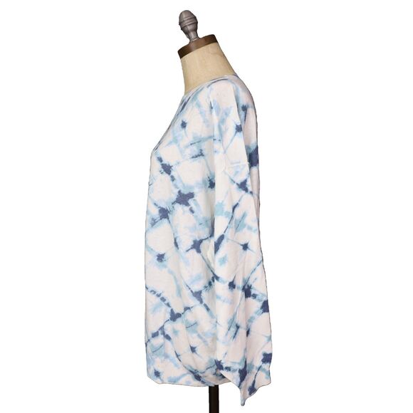 AERIE OFFLINE Oversized Crew Sweater M Marbled Blue Tie Dye Pullover NWT B68 - Picture 4 of 6